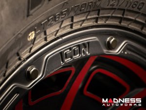 Ford Bronco Custom Wheels (1) - Victory - Satin Black w/ Red Tint - 17 X 8.5 / 6 x 5.5 / 0 / 4.75" - Icon 